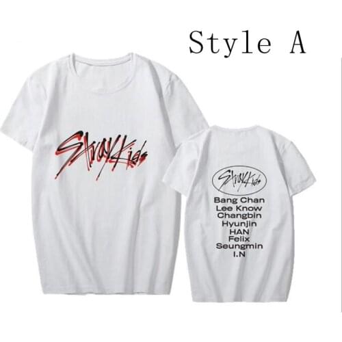 KPOP Stray Kids Album GO men T-Shirt Letter Unisex Tee Short Sleeve short sleeve summer Shirt Top