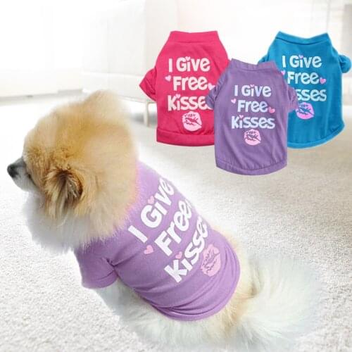 Big Size Letters Printed Summer Dog T-shirt Pure Cotton Dog Clothes for French Bulldog Soft Breathable Pet Costume Fashion