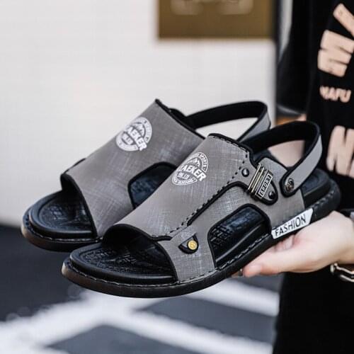 Summer mens sandals new indoor and outdoor sandals two wear casual fashion trend beach sandals large size 46