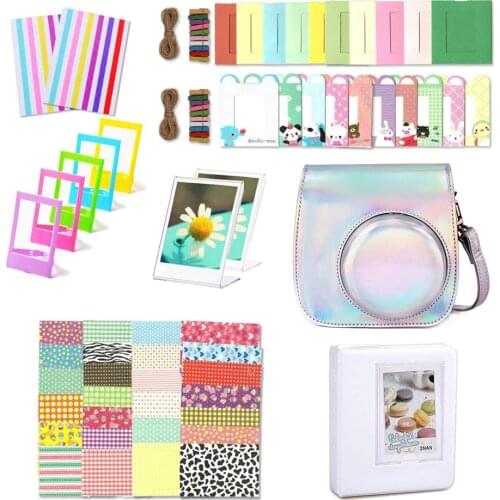 Instant Camera Accessories Set PU Leather Case Album Photo Hang Frames Color Stickers for Fujifilm Instax Mini 11