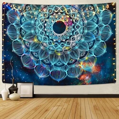 SepYue Wall Tapestry Hippie Trippy Tapestry Wall Hanging Mandala Starry Sky Flower Room Dorm Home Decoration Boho Decor 95x73cm