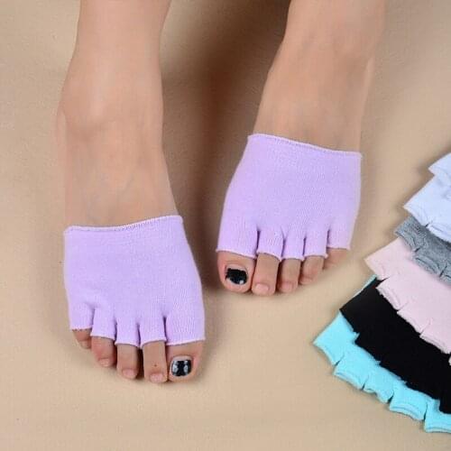 Open toe finger socks Fish mouth men and women cotton summer thin front foot five finger socks women