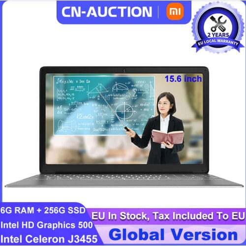 New AK08S 15.6 Inch Laptop Intel J3455 Quad Core 6GB RAM 256GB SSD Windows 10 Ultra-Thin Computer Notebook For Office Study