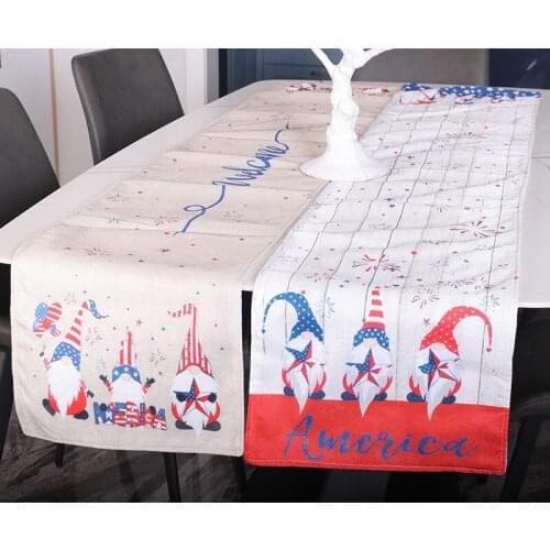 New American Independence Day Table Runner Dwarf Linen Tablecloth Strip Home Restaurant Decorations Dining Table Placemat