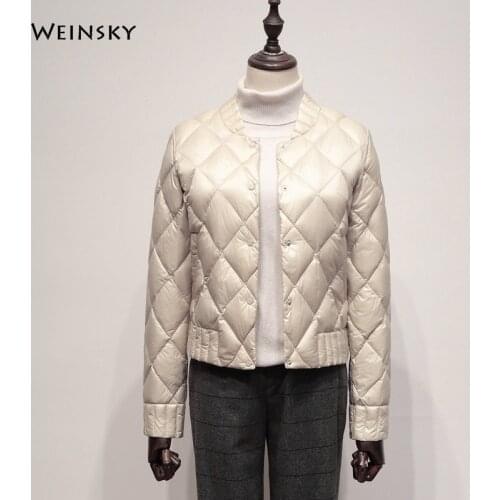 New Women Short Down Jacket White Duck Down Jackets Spring And Autumn Casual Style Coats Female Outwear