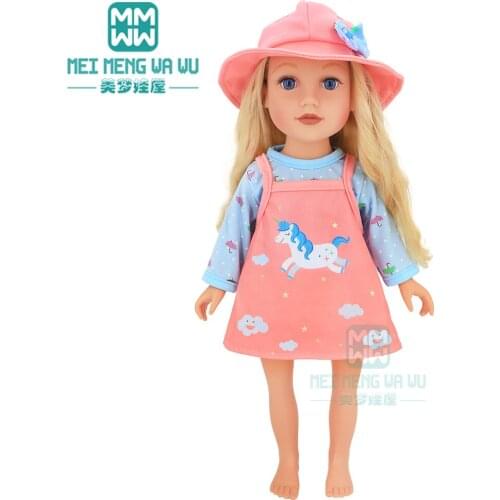 Doll clothes for 45cm American doll and toy new born doll accessories fashion strap dress Girls gift