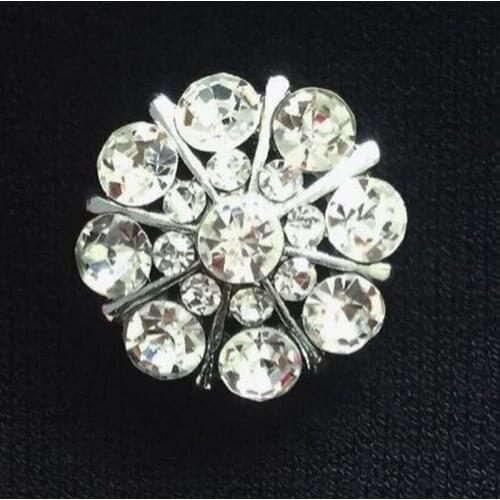 Wholesale crystals rhodium metal emissive snowflake charm shank garment button fashion ornament accesories 300pcs in free shippi