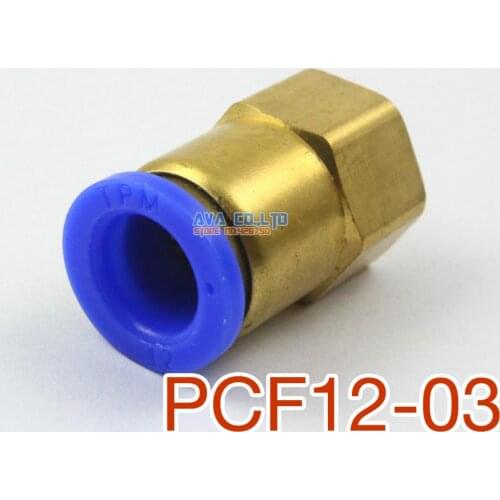 5 Pieces Tube OD 12mm x 3/8" BSPT Female Straight Pneumatic Connector Push In To Connect Fitting