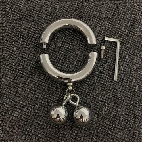 Removable Penis Cock Ring For Men Heavy Duty Weight Ball Scrotum Stretcher Metal Cockring Big Male Erection Sex Shop 40/45/50mm