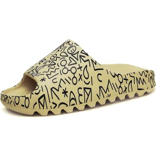 Men Shoes Summer Non-Slip Slippers Indoor Slides House Graffiti Flip Flop Casual Beach Slipper EVA Quality Cartoon Shoes Women