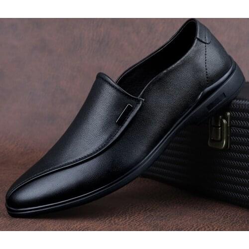 Mens Shoes fashion slip on genuine Leather Shoes outdoor Casual Shoes Vintage breathable Shoes footwear Classic Male Shoes