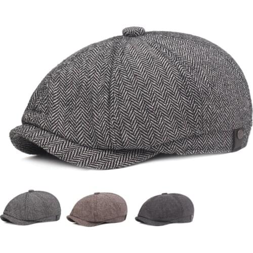 Peaky Blinders Octagonal Cap Mens Newsboy Hats Vintage Herringbone Baker Boy Hat Women Women Berets Gatsby Flat Hat
