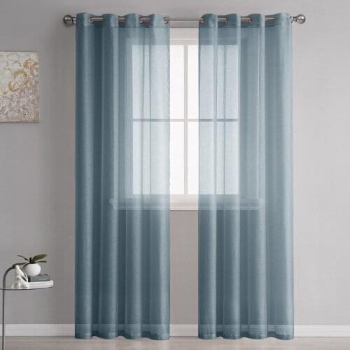 Sheer Panel Curtain for Living Room Solid Soft Tulle for Windows Modern Bedroom Curtains Home and Kitchen Products Drapes