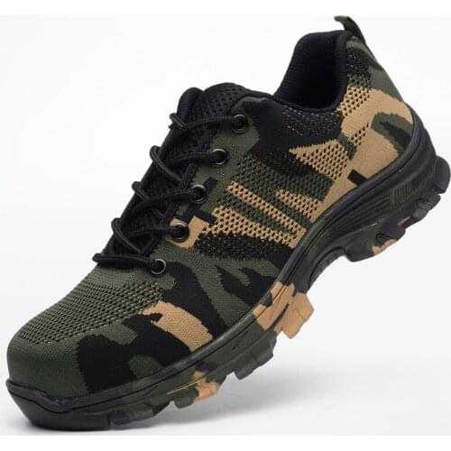 Safety Shoes Cap Steel Toe Safety Shoe Boots For Man Work Shoes Men Breathable Mesh Size 12 Footwear Wear-resistant GXZ526-2