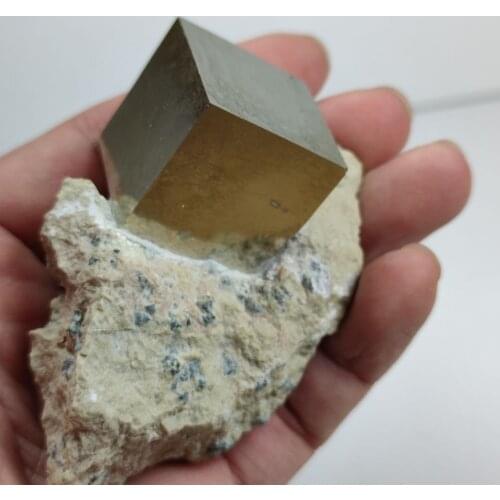1pcs INCREDIBLE DISPLAY__LARGE Lusterous Pyrite Cubes on Matrix__Navajun Mine , Spain