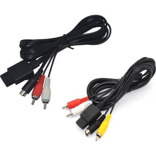 10 pcs 1.8M Universal 3 RCA/2 RCA S-Video AV Audio Video Cable Super For Nintendo For Gamecube For N GC For SNES For N64