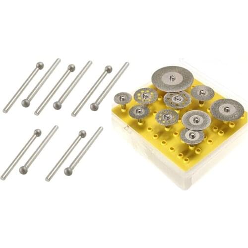10 Pcs 5Mm Ball Nose 3Mm Shank Diamond Mounted Point Grinding Bits With 10 Pcs Diamond Cutting Discs Cutting Wheel Set