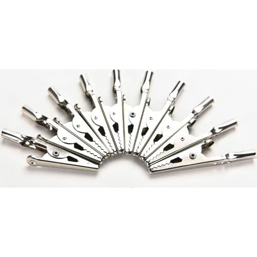 10Pcs/lot Test Clips Stainless Steel Alligator Crocodile Cable Lead Screw Fixing Use In Stereo Applications 52mm