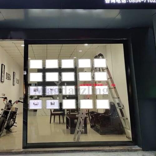 20PCS Double Side Acrylic Frame LED Window Light Pocket Illuminated Light Panel Estate Agent Display A4 Landscape