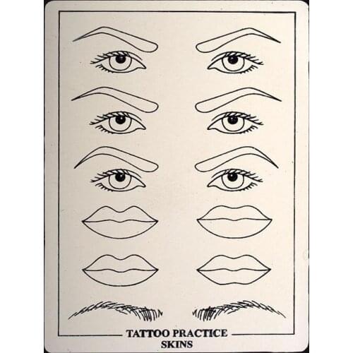 2016 wholesale 10pcs/lot Professional Cosmetic Permanent Makeup Eyebrow Tattoo Practice Skin free shipping