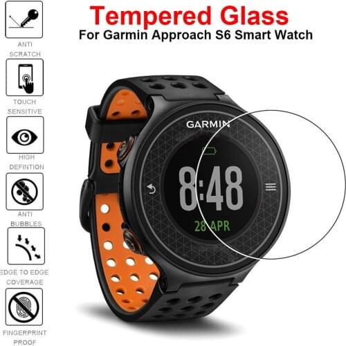 3Pcs 9H Premium Tempered Glass For Garmin Approach S6 Screen Protector Film For Garmin Approach S6 SmartWatch Protective Film