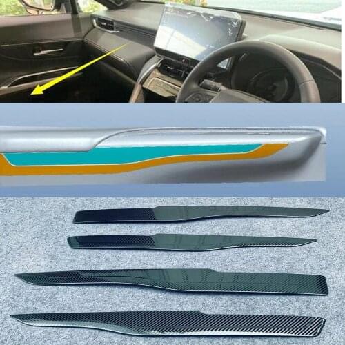 For Toyota Harrier Venza 2020 2021 Car Inner Door Strip Cover Trim Interior Door Decoration Trims Sticker Accessories 4pcs
