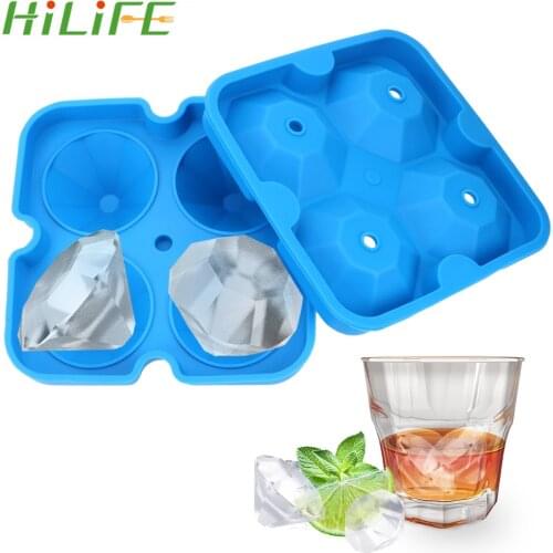 HILIFE Bar Accessories Ice Cube Tray Ice Ball Maker Mold Silicone Diamond Shape for Whiskey Cocktails