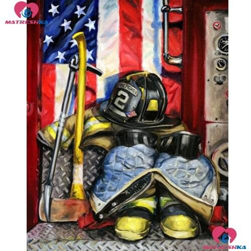 Full Drill 5D DIY Diamond Painting completely Square/round"fireman"Diamond mosaic sale Beaded embroidery Home decor accessories