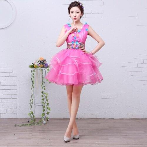 Free ship pink ruffled tutu v neck lovely sleeve short lolita dress/stage performance/studio/can customs size