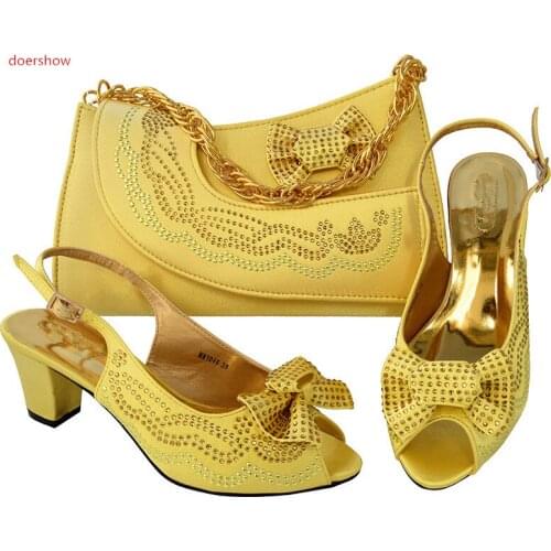 Doershow New African Shoes and Bag Sets Italian Shoes with Matching Bags High Quality Women Shoe and Bag To Match Party!HSK1-7