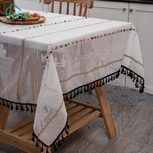 Famy Jacquard Tablecloths On The Table