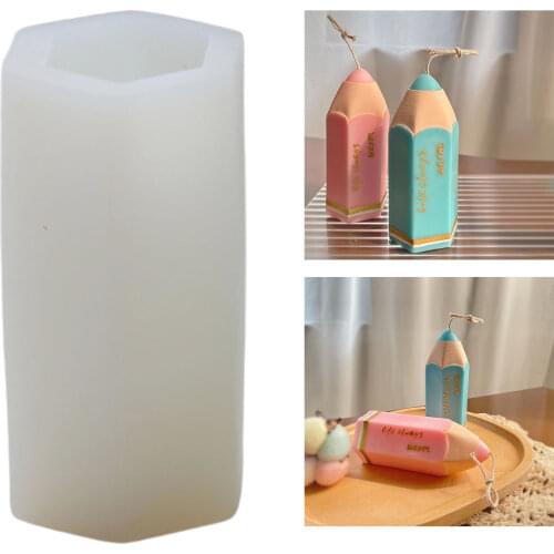 Pencil Shape Candle Molds Silicone Mold For Homemade Beeswax Candle Soap Crayon Wax Melt Hives Candle Making Plaster Craft Mould