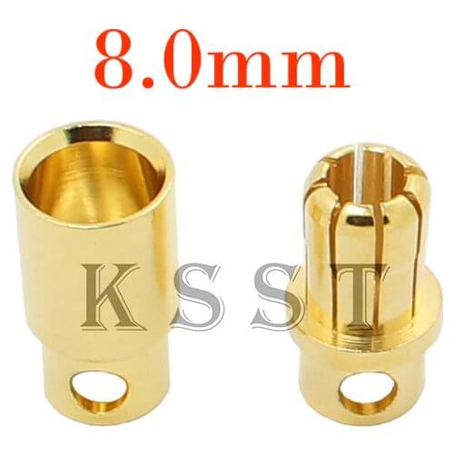 GC8010 5 pairs 8.0mm Gold Plated Bullet Connector for RC battery ESC Plug