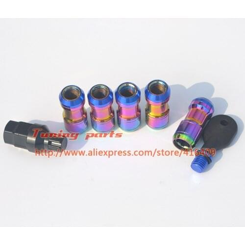M12XP1.5 Wheel Bolt Wheel Nut Stainless Racing Lock Nut For Car (20pcs With Adapter) Red/Blue/Black/Yellow/Neo Chrome