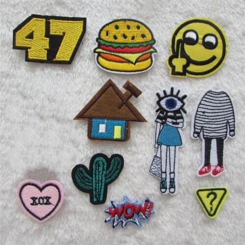 Hot sale fashion Embroidery hot melt adhesive applique embroidery patch DIY clothing accessory patches 1pcs sell C5796-C5808