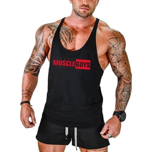 Muscleguys bodybuilding stringer tank top men Y back gym Singlets fitness men cotton undershirt muscle vest sleeveless shirt