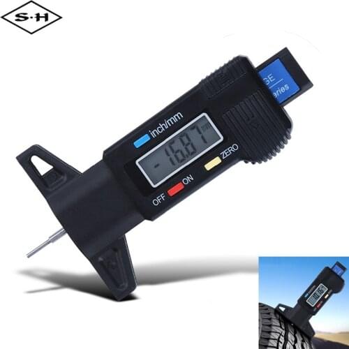 Micrometer 0-25.4mm/0.01 Digital Display Tread Depth Gauge Electronic Precise LCD Tire Tyre Wheel Brake Gage Measuring Tools