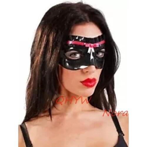 Natural Handmade Latex Eyes Cover Customized Fetish Heroine Face Mask Sexy Lingerie Party Club Wear Halloween Costumes for Women