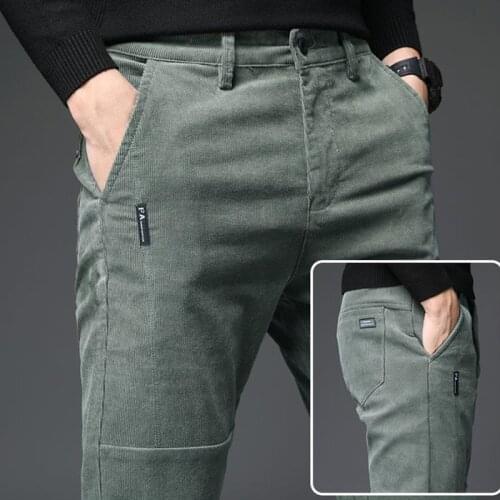 2020 new Autumn and winter corduroy Casual Pants Plus velvet Men Straight pants Plus Size 38
