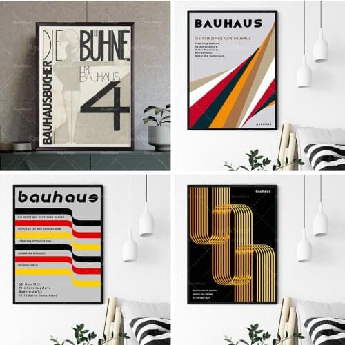 Affiche de l'expoment Bauhaus, Ruban d'or, Impression Bauhaus, Affiche trotro, Décorrétro home, art retro