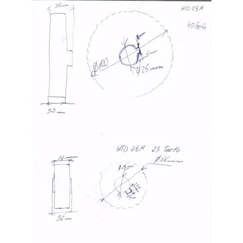 Customized HTD8M pulley 23 teeth 40teeth