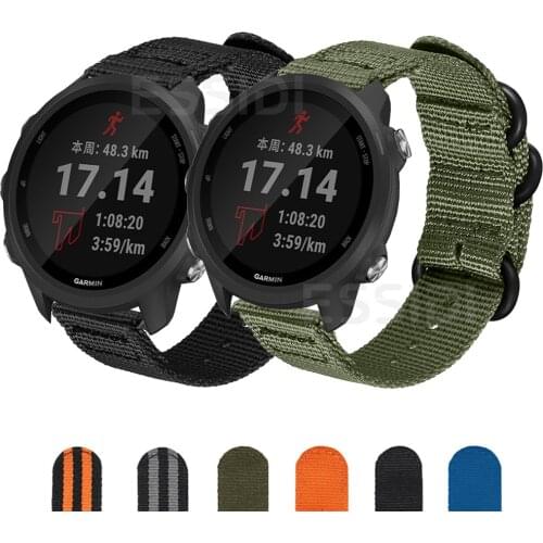 Essidi 20mm Nylon Watch Strap For Garmin Forerunner 245 645 158 55 Sports Bracelet Wrist Band Loop For Vivoactive 3 3 music