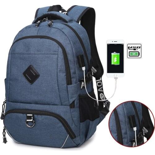 USB Charging Knapsack Man Travel Sports Bags Backpack Casual Computer Backpack For Students Boy 30L Men Waterproof Backpacks
