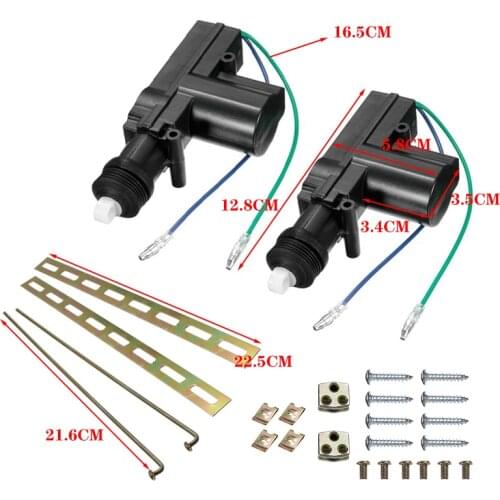 2pcs 12V 2 Wire Universal Car Door Power Central Lock Motor Kit Actuator Auto Vehicle Remote Central Locking System Motor