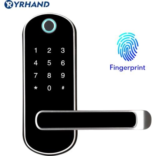 TTlock app fingerprint smart lock, wifi App waterproof button pincode Keypad electronic door lock, biometric remote control lock
