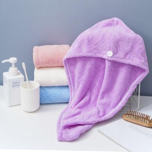 Microfiber Plush Bath Towel Hair Dry Quick Drying Lady Bath Towel Soft Shower Cap Hat For Lady Man Turban Head Wrap Bathing Tool