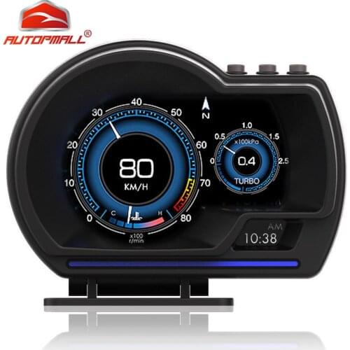 Smart Car HUD Head Up Display OBD2+GPS Gauge Digital Speedometer Auto Display Security Alarm Water&Oil temp RPM