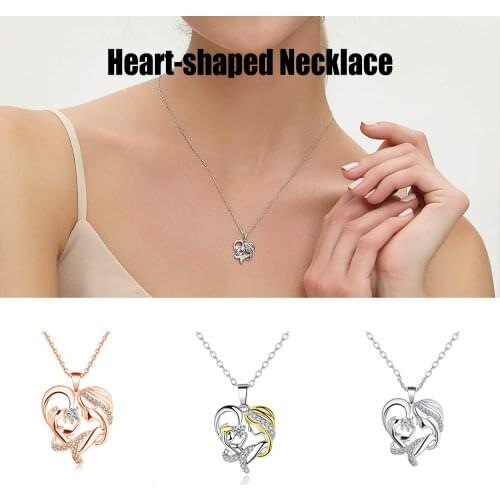 In Her Arms Necklace Cherish Special Moments Zircon Jewelry Gift for Mother LXH