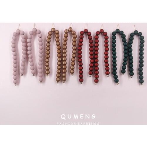 QUMENG Bestseller 2021 Statement Beaded Long Tassel Earrings Female Handmade Vintage Indian Jewelry Custom Wholesale
