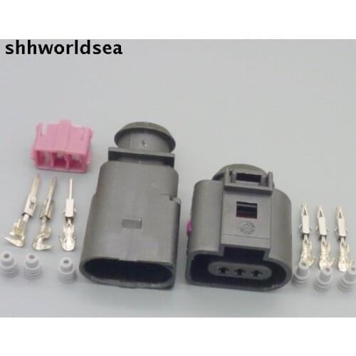Worldgolden 5sets 1.5mm 3pin Fuel Leak Detection Diagnosis Pump Connector case for Audi for VW 1J0973703 1J0 973 703 1K0973804